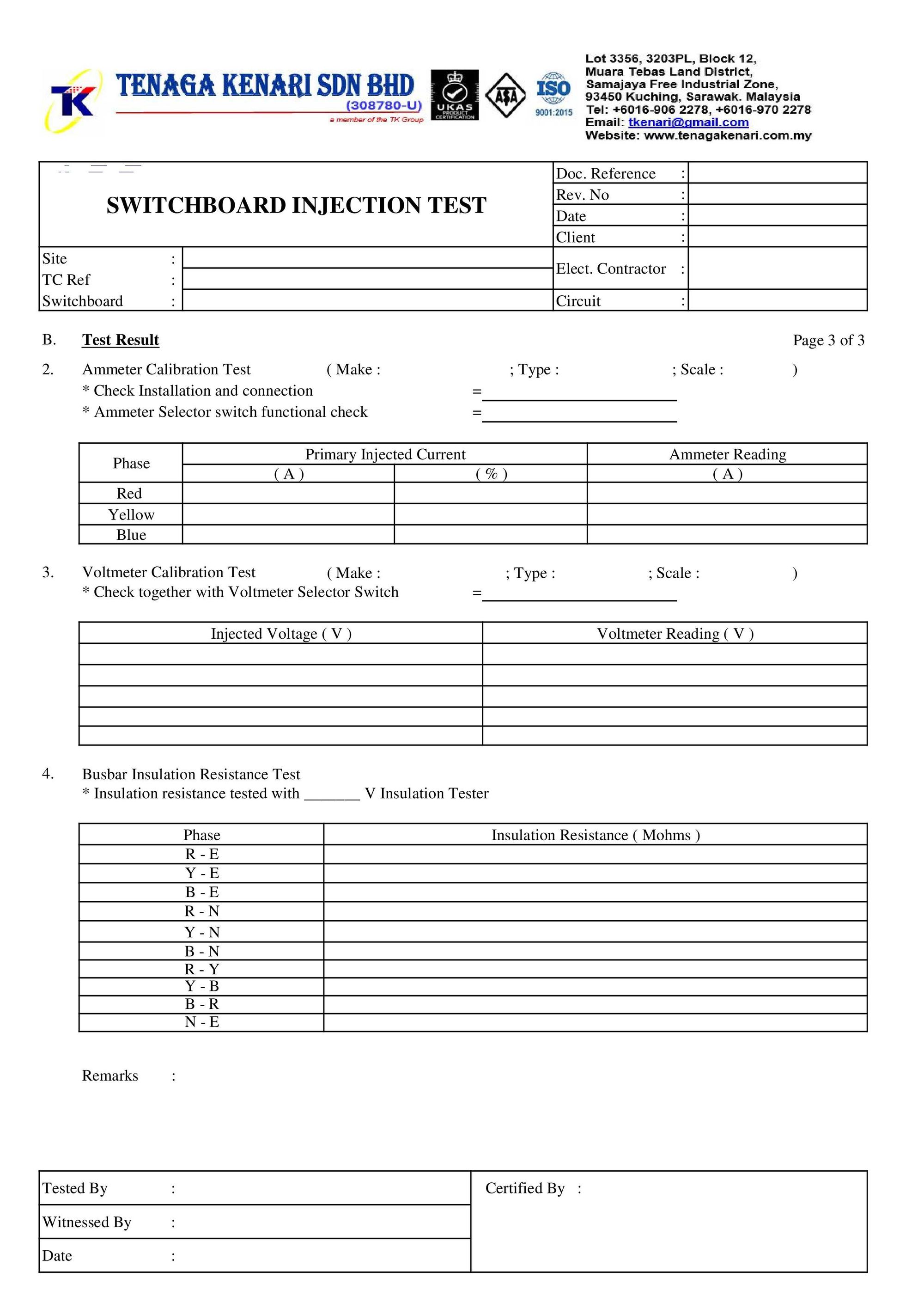 Switchboard Injection Test Form 3