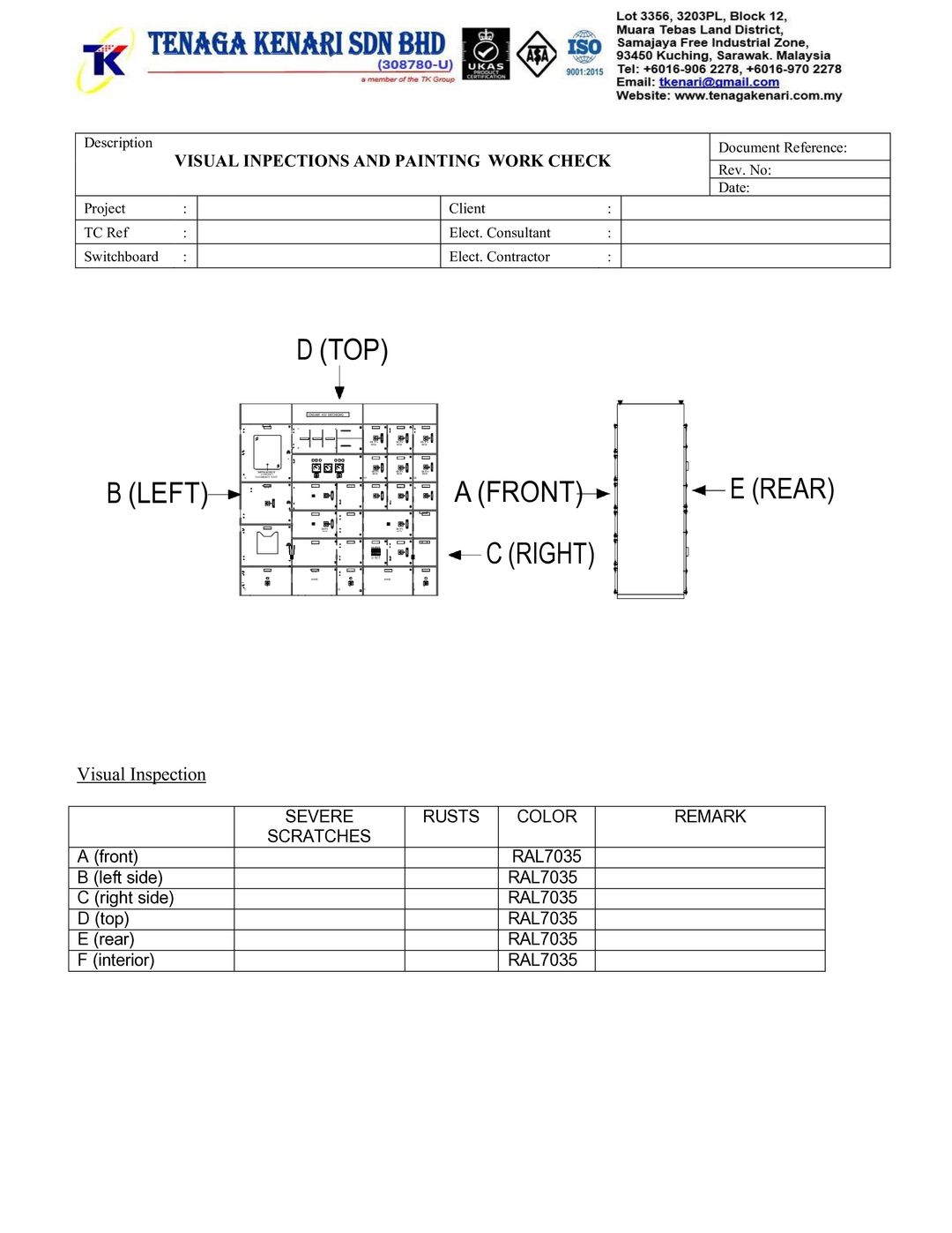 Visual & Paint Check Form 2